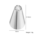 Small stainless steel piping tip 18x31.6mm with star opening for cake decorating - Style 23