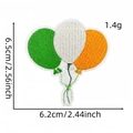 Detailed embroidery patch showing dimensions of 6.5cm green balloon festive badge - Style 21 (Flag Balloon)