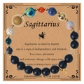 Sagittarius zodiac beaded bracelet with matte stones, gold pendants and display card - Sagittarius