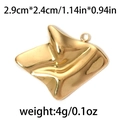 Pendentif irrégulier plissé en acier inoxydable 304 plaqué or 18K pour collier - Fluide Irrégulier / Or