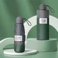 Mini parapluie pliant gris foncé et vert émeraude avec protection solaire UPF 50+ - Huit Baleines / Vert Foncé