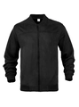 Minimalistische Herren Bomberjacke aus schwarzem Wildlederimitat mit Rippstrickbündchen - S / Oberteile / Schwarz