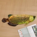 Funda de cojín de pez Arowana de peluche con estampado de escamas doradas - Funda de Pez Arowana Dorado (Sin Relleno) / 30cm