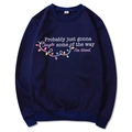 Felpa natalizia blu navy con divertente citazione jingle e motivo a stringhe luminose - S / Blu navy