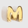 Vintage golden bubble initial letter M pendant for DIY jewelry necklace and bracelet - Letter M / Gold