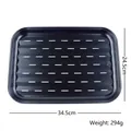 Outdoor stainless steel BBQ grill pan with drain holes 34.5x24.5cm and 294g weight - Black BBQ Grill Pan