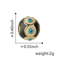 Black Evil Eye bead with gold trim for DIY bracelet making, height 0.40 inch - Black