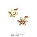 Golden snowflake charm with cubic zirconia inlay for jewelry making, 10x13.5mm - Style 6 Snowflake