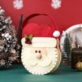 Santa Claus themed plush Christmas gift bag with festive red and white felt ornaments - Double-sided Apple Bag - Santa Claus