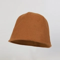 Caramel wool blend bucket hat for women with minimalist seamless felt finish - M (56-58cm) / Camel