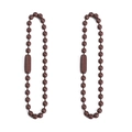 Dos cadenas de bolas de hierro pintadas de marrón con conectores para llaveros DIY - Café Oscuro