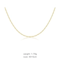 Minimalist 18K gold-plated S925 silver paperclip chain necklace, length 40+5cm - Small / 925 Silver / Gold
