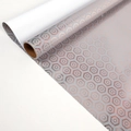 Large roll of light gray gift wrapping paper with metallic copper geometric hexagon patterns - Silver Hexagon
