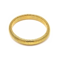 Golden stretch tubogas bracelet with fine diamond-cut engraving and metallic finish - Engraved Mesh Bracelet (10mm Width) / Gold