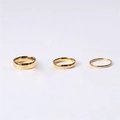 Tre larghezze di anelli in acciaio inossidabile dorato lucido in un set impilabile - Circonferenza 49MM—US5 / 1mm Oro