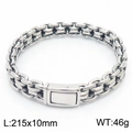 Bracelet vintage pour hommes en acier inoxydable argenté à maillons carrés - 10mm de Large (KB169271-KJX) / Couleur Acier