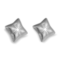 Orecchini a lobo a stella quadrata in argento con trama a onde concentriche 3D - Stella Marina Ondulata Acciaio / Acciaio Inossidabile Originale