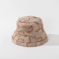Detalle de la textura del gorro de lana de cordero a rayas en color beige y marrón - M (56-58cm) / Caqui