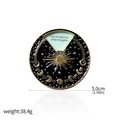 Rainbow metal mood spinner pin with celestial sun and moon design in black and gold - Observer of Thoughts Brooch (X00429)