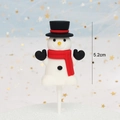 5.2cm Christmas snowman cake topper in soft silicone with black hat and red scarf - Soft Glue Black Hat Snowman