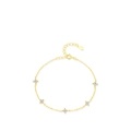 Elegantes 925er Sterlingsilber vergoldetes Armband mit Kleeblättern und Zirkonia - Gold