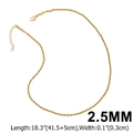 2.5mm gold twist rope chain necklace 18.3 inch length with lobster clasp and extender - 2.5mm