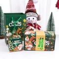 Christmas gift box set with Santa and reindeer motifs in green and red colors - Style B / 6 Jumping Boxes / Green