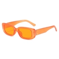 Retro rectangular sunglasses with trendy translucent orange frames and tinted lenses - Transparent Orange Frame Orange Lens