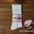 Chaussettes vintage en coton blanc avec semelle demi-bouclée pour un confort accru - Taille Unique / Blanc Velours (Semelle Semi-bouclée)
