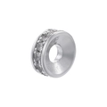 Macro shot of silver plated copper wheel bead with sparkling white cubic zirconia - Platinum White Zirconia