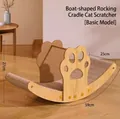 Boat-shaped rocking cat scratcher bed made of wood and high-density corrugated paper - Boat Shaped Rocker Basic Style