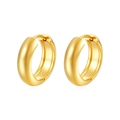 Pendientes de aro redondos minimalistas de 5mm para mujer en acero inoxidable chapado en oro 18K - Pequeño (12 mm DI) / Dorado