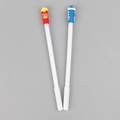 Student gel pen featuring red French fries and blue soda silicone toppers for kids - Fast Food Style Gel Pen
