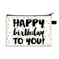 White coin purse with colorful polka dots and HAPPY birthday TO YOU print design - Colorful Glitter Dots (34)