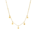 Five Chrysanthemum Pendant Necklace (D102) / Gold
