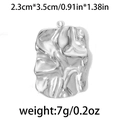 Irregular textured silver rectangular pendant in 304 stainless steel, 2.3x3.5cm - Silver Irregular Rectangle