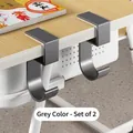Deep grey desk edge bag hook for students in a matte finish 2-pack set - Gunmetal Gray (2 Pack)