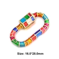 Oval screw clasp with colorful enamel finish for necklaces and jewelry crafts - Style 102 (Colorful Enamel Clasp 16x28mm)