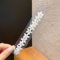 Set of 10 mini white flower hair clips for girls with rhinestone center accents - 10 Pieces Pack / White Flower (DFC128WH)