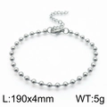 Bracciale a sfere in acciaio inossidabile argento, 190mm di lunghezza e sfere da 4mm - 190x4mm / Argento