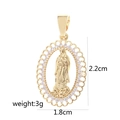 Virgin Mary gold pendant with colorful zircon stones, size 2.2cm x 1.8cm, weight 3g - White Zirconia Virgin Mary Standing Statue D2014JB