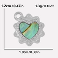304 stainless steel heart pendant with green abalone shell inlay, 1.2cm x 1.0cm - Silver Abalone Shell Pendant Only (S1999-S-B)
