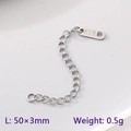 Zilveren roestvrijstalen verlengketting 50mm met K18-label voor sieraden - Zilveren 50mm K18 Gegraveerde Stijl (KLJ8877-Z)