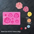 3D rose flower silicone mold dimensions 85x61x10mm for fondant and chocolate baking - Pink