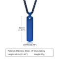 Blue Pendant + 60CM Basket Chain