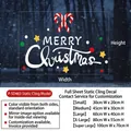 Sticker de fenêtre Père Noël statique avec cannes de bonbon et guide des tailles - Sucre d'Orge (P-SD463)