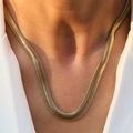 Klassische 18k vergoldete Schlangenkette aus Messing für elegante Damenmode - 8mm