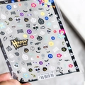 Stickers à ongles Halloween TS-595 avec crânes colorés et motifs de citrouilles - Jour des Morts (TS-595Hello)