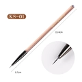 Misscheering pink acrylic nail liner brush with ultra-fine fiber tip and purple rhinestone - Medium Liner Brush (KS01)