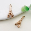 Eiffel Tower jewelry pendants in rose gold finish for DIY necklace and bracelet crafts - 1 Piece (12x19mm)